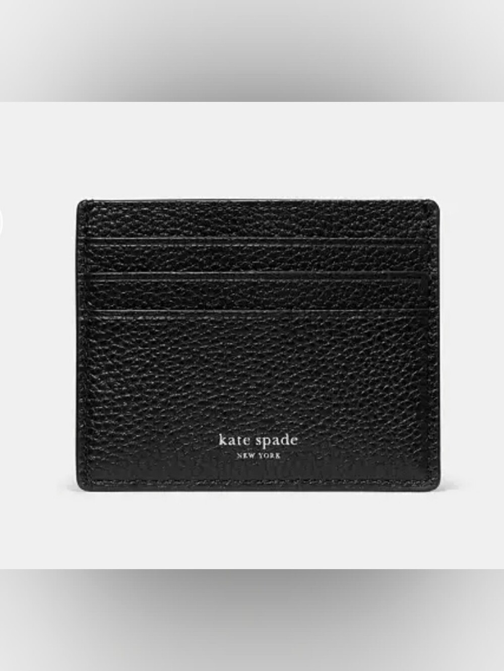 kate spade Black Pebbled Leather Classic Card Holder